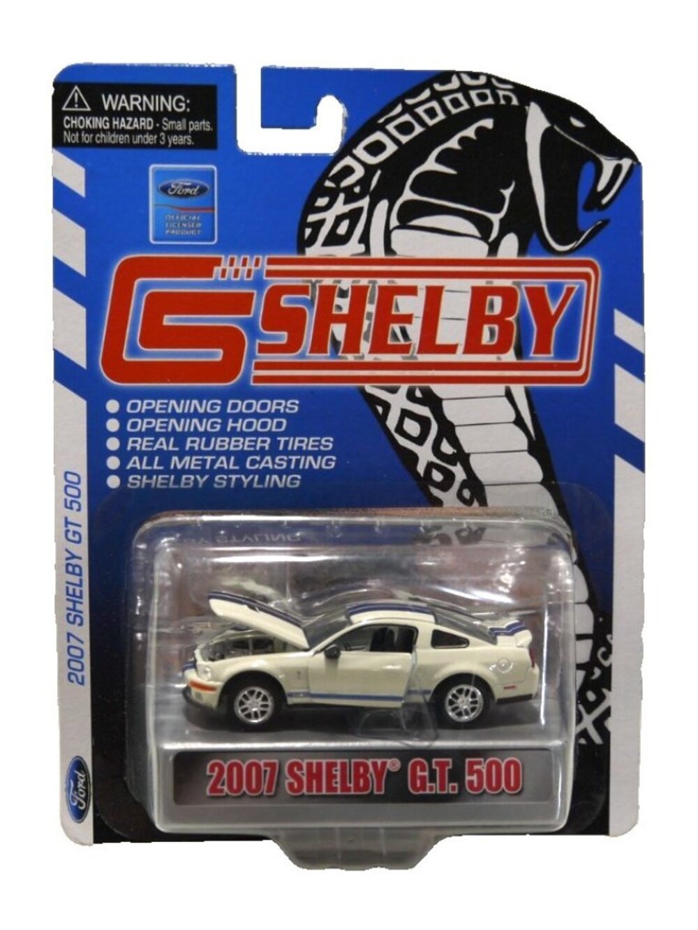 Shelby beige off-white color 2007 Shelby GT 500 diecast 1:64 car New